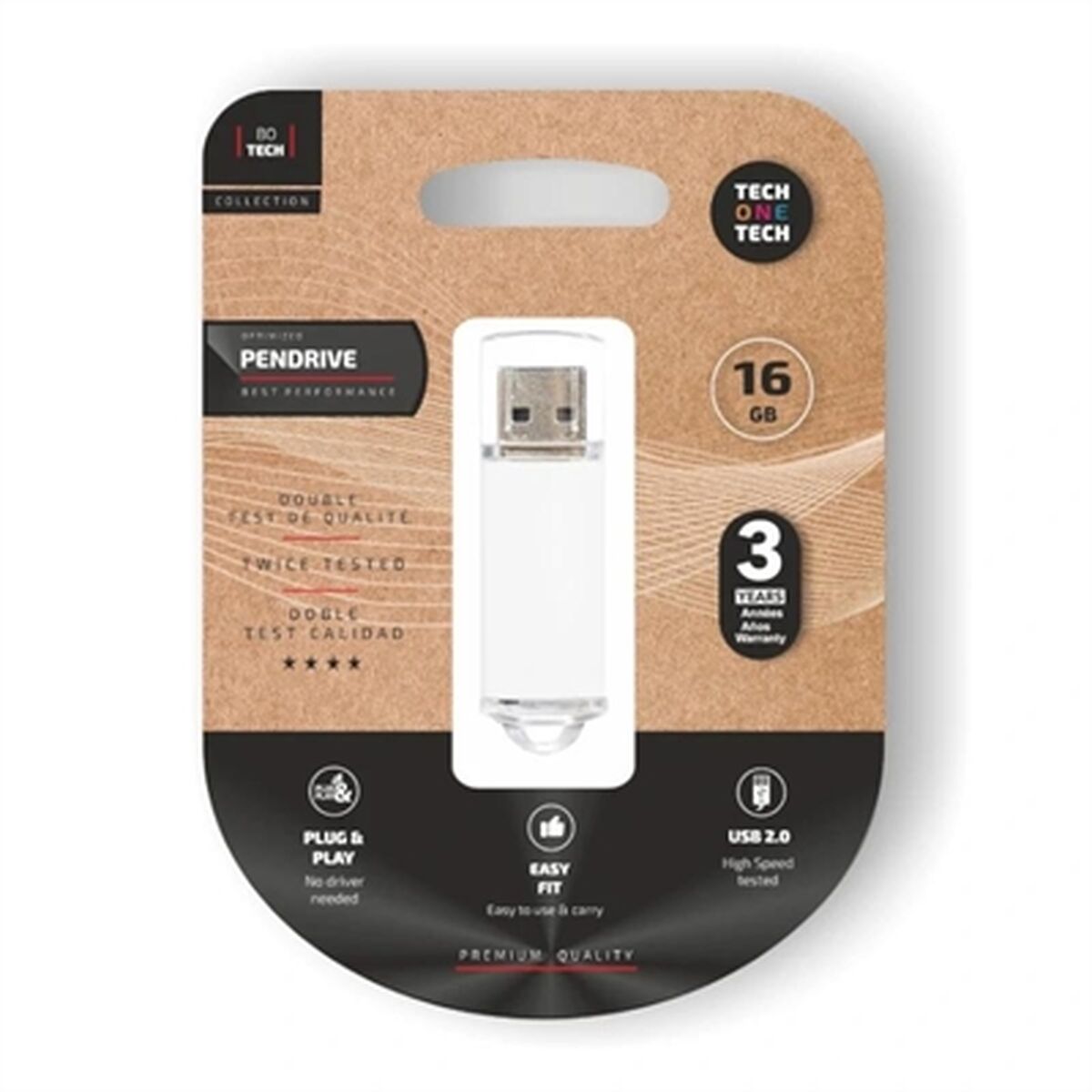 USB flash disk Tech One Tech Basic Bílý 16 GB